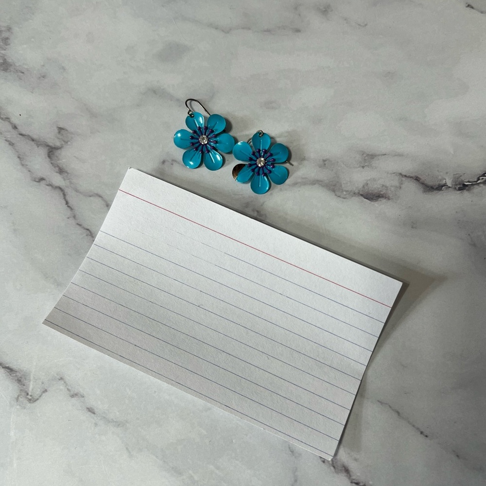 Blue and Purple Flower Earrings